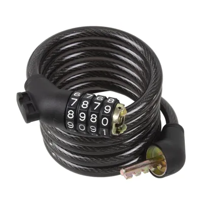 Candado de cable espiral de clave Extra Gruesa