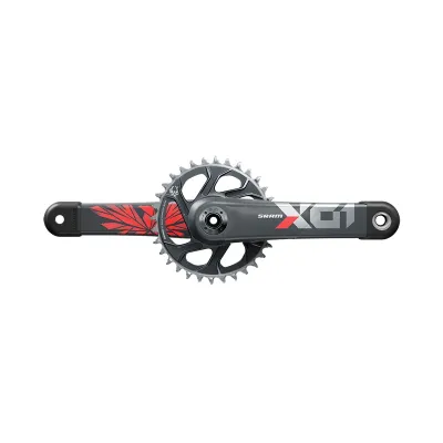 JUEGO DE BIELAS Y PLATO SRAM X01 EAGLE X-SYNC2 148 BOOST DUB DM 170MM 32D 12V CARBONO ROJO SIN CAZOLETAS