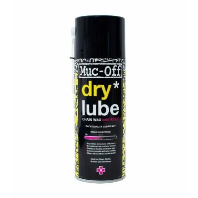 LUBRICANTE MUC-OFF DRY LUBE TIEMPO SECO AEROSOL 400ML. LUBRICANTE MUC-OFF DRY LUBE TIEMPO SECO AEROSOL 400ML.