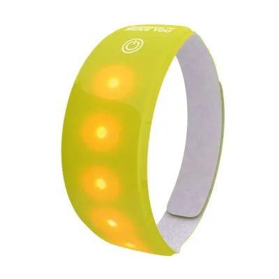 CINTA WOWOW REFLECTANTE 3M CON VELCRO 5 LEDS BRAZO/PIERNA AMARILLO 