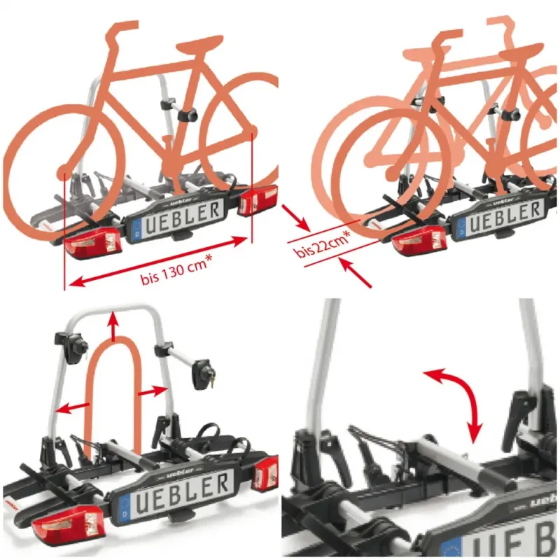 Portabicicletas de puerta trasera - 4 bicicletas - 60 kg