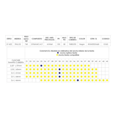 CUBIERTA GOODYEAR PEAK ULTIMATE 29x2.25 TLC NEGRO/MARRON