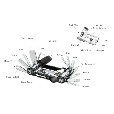 LLAVE MULTIHERRAMIENTAS TOPEAK NINJA MASTER + TOOLBOX 20