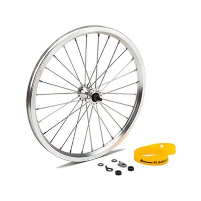 RUEDA DELANTERA RADIADA BROMPTON CON FIJACIONES STANDARD EN PLATA RUEDA DELANTERA RADIADA BROMPTON CON FIJACIONES STANDARD EN PLATA