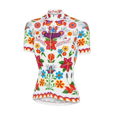 Maillot mujer Glorious manga corta oliva y blanco