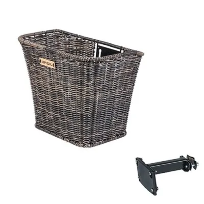 CESTA DELANTERA CON ASA BASIL BREMEN RATAN LOOK FM + SOPORTE FM AHEAD