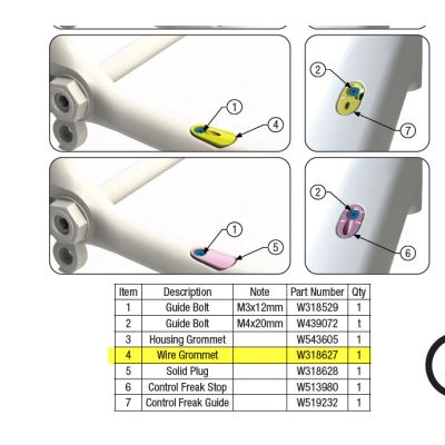Pasacables para orificio de entrada del tubo diagonal Trek