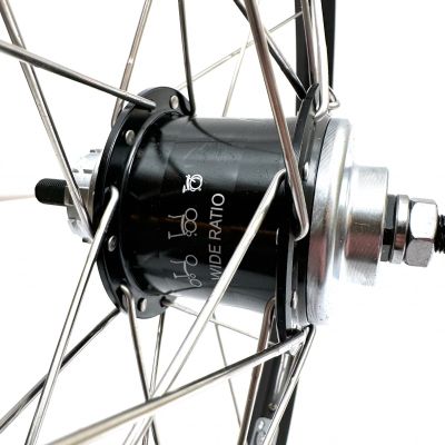 RUEDA TRASERA BROMPTON + ACCESORIOS 3/6 VELOCIDADES (NEGRO/PLATA)