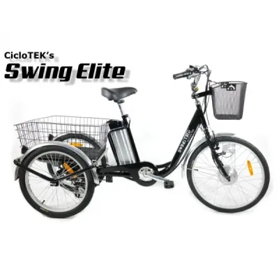 TRICICLO ELECTRICO CICLOTEK SWING ELITE PLUS NEGRO