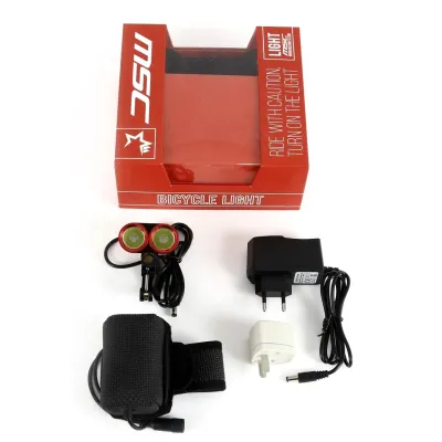 Luz De Bicicleta Msc 1500 Lumens Recargable Doble Foco