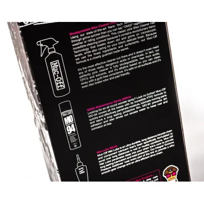 KIT MUC-OFF WASH PROTECT AND LUBE (BIKE CLEANER 1L.+MO94+WET LUBE) KIT MUC-OFF WASH PROTECT AND LUBE (BIKE CLEANER 1L.+MO94+WET LUBE)