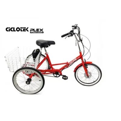 TRICICLO ELECTRICO PLEGABLE CICLOTEK PLEX ROJO