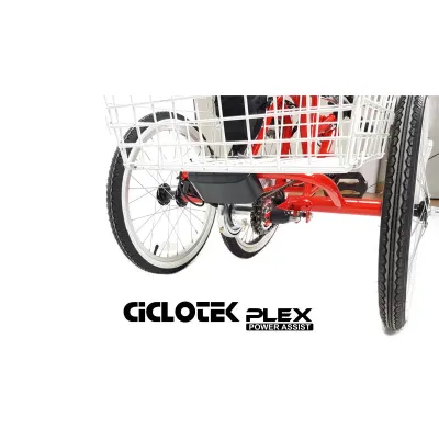 TRICICLO ELECTRICO PLEGABLE CICLOTEK PLEX ROJO